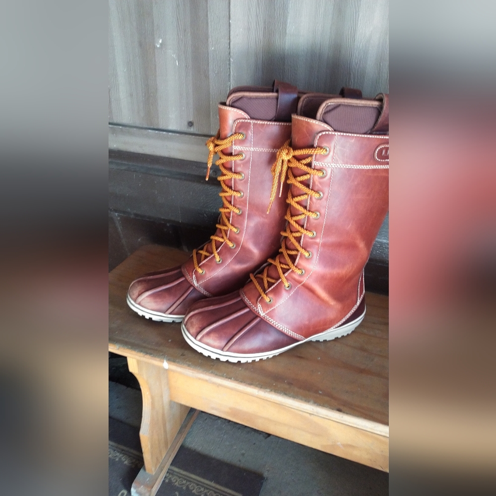LL Bean Bar Harbor Tall duck rain snow lined boots women's size 8 waterproof